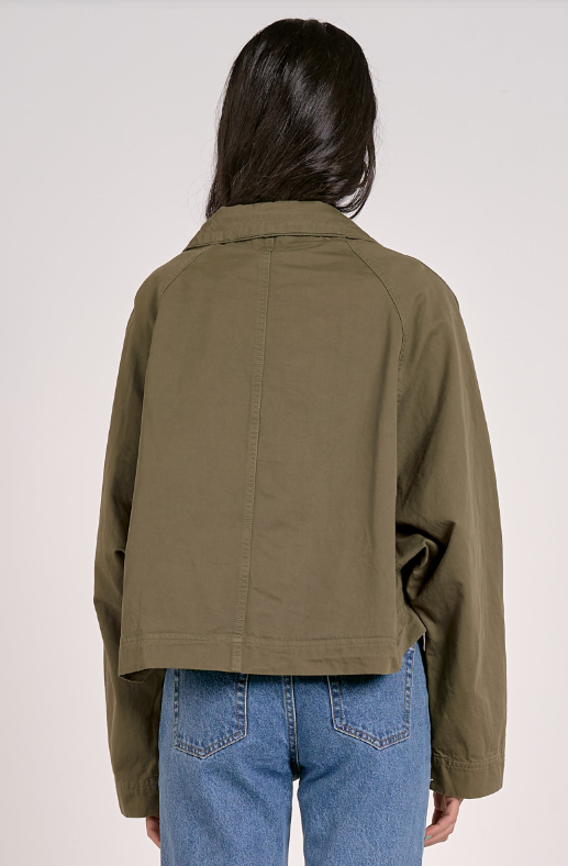 Cropped Trench Jacket Olive