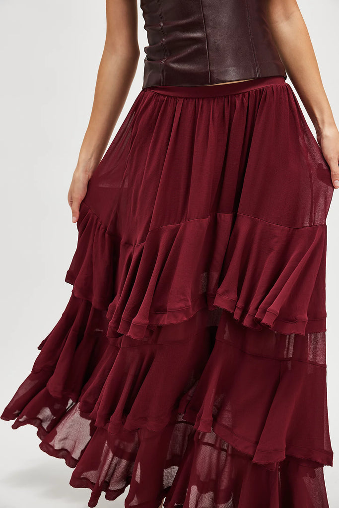 Free People | Clementine Maxi Skirt Aged Red